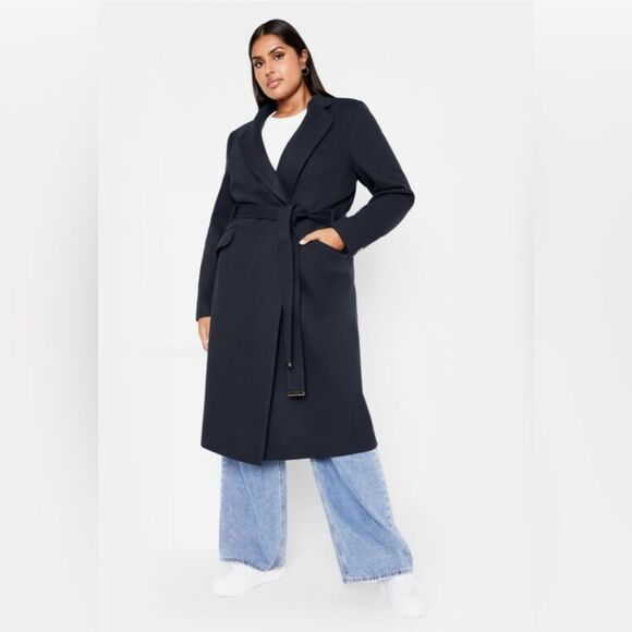 City Chic Women’s Navy Blue Mia Coat 16 NWT - Picture 2 of 15